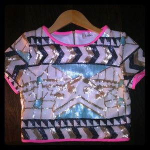 Lashes Multicolor Sequins Half-top